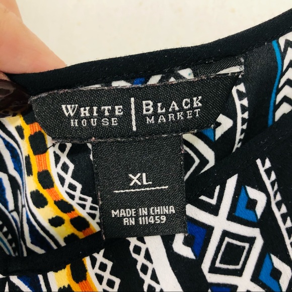 WHITE HOUSE BLACK MARKET SLEEVELESS TRIBAL-PATTERN TANK XL - Picture 6 of 8